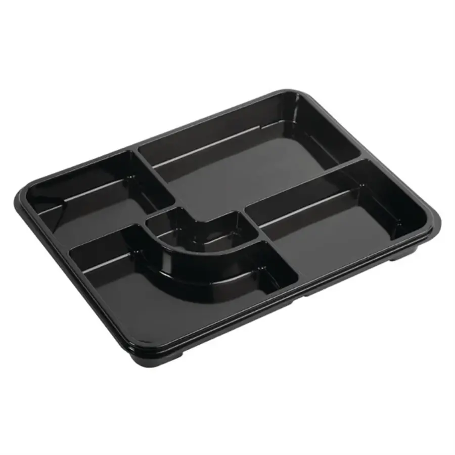 Boîtes bento recyclables | Noir | 263 x 201 mm | (90 pièces)