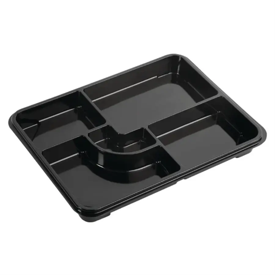 Recyclable bento boxes | Black | 263 x 201mm | (90 pieces)