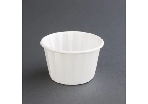  HorecaTraders Recycelbare Soßentöpfe aus Papier, mittelgroß, 57 ml | (250 Stück) 