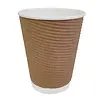 HorecaTraders Gobelets à café recyclables à paroi nervurée | 340 ml (25 pièces)