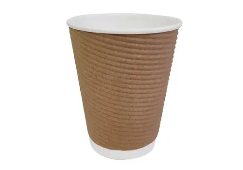  HorecaTraders Gobelets à café recyclables à paroi nervurée | 340 ml (25 pièces) 