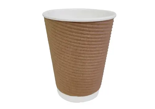  Recyclable coffee cups ribbed wall | 340ml (25 pieces) 