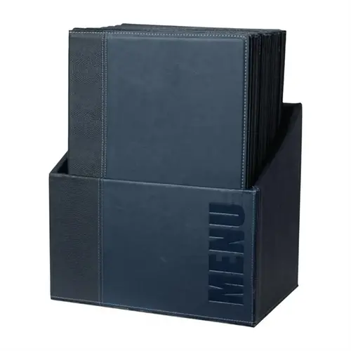  Securit protège-menus et boîte de rangement a4 | Bleu | 34 x 25,4 x 0,5 cm | (20 pièces) 