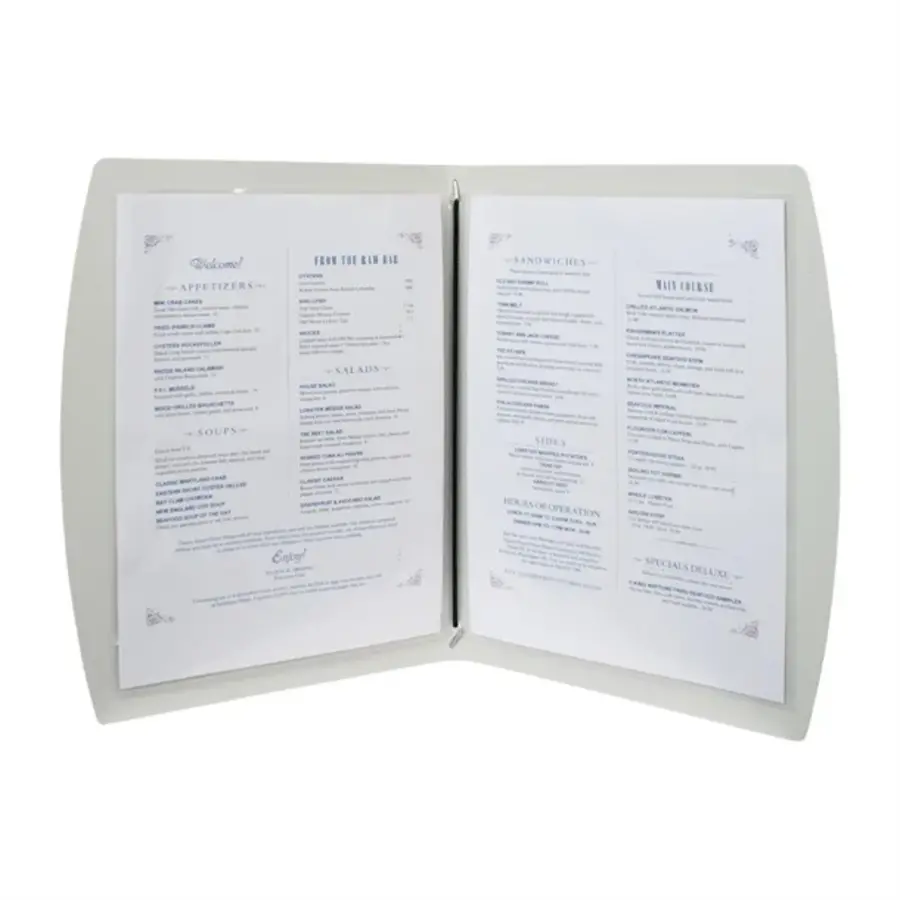 Securit Rio menu cover | Silver | A4