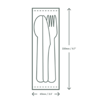 Kompostierbares Papierbesteckset 4in1 | 250 Stück | 6 cm