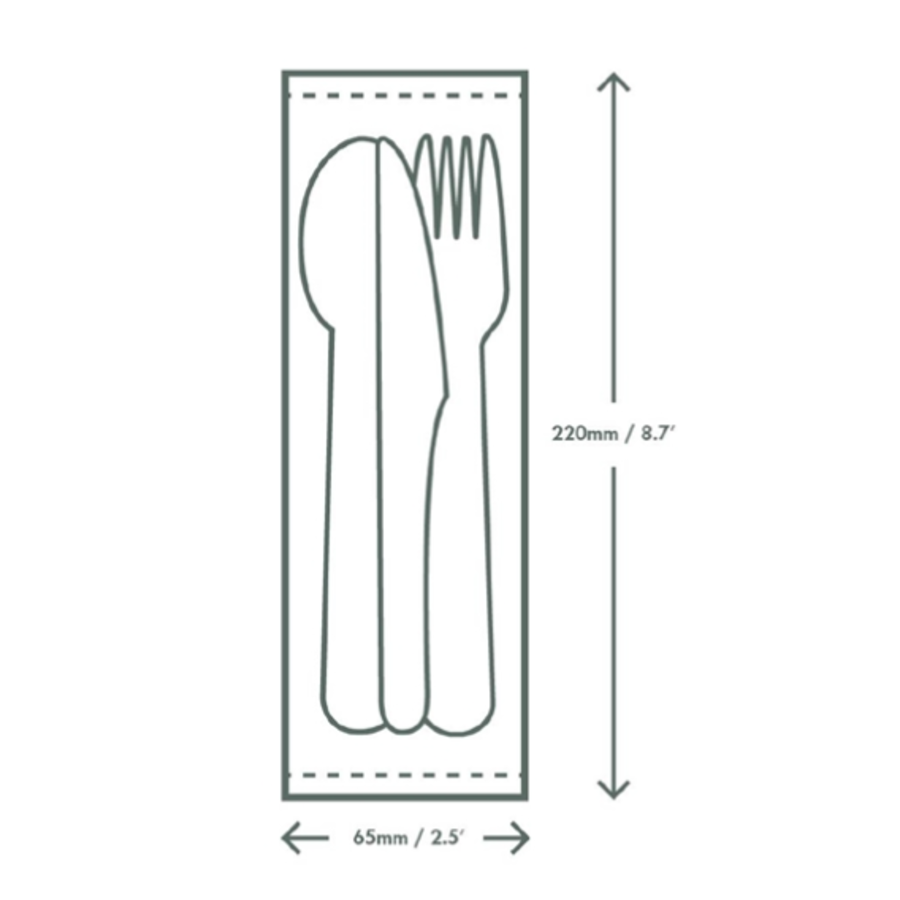 Composteerbare papieren bestekset 4in1 | 250 stuks | 6(b)cm