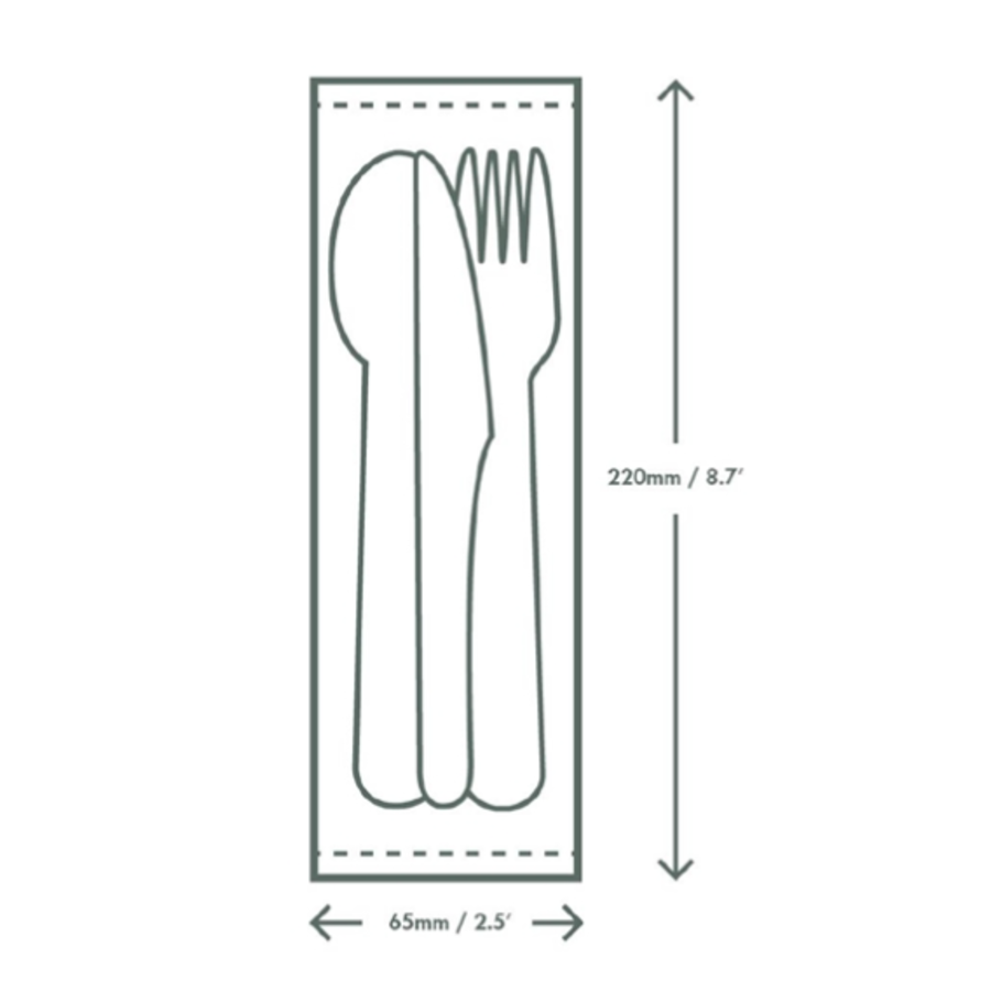 Ensemble de couverts en papier compostables 4 en 1 | 250 pièces | 6(b)cm