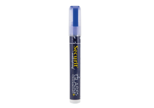  Securit Wasserfester Kreidemarker mit 2–6 mm Spitze | Glas + Tafel | Blau | Flüssigkreide 