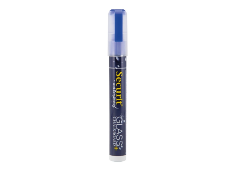  Securit Waterproof krijtstift met 2-6mm penpunt | Glas + Krijtbord | Blauw | Vloeibaar krijt 