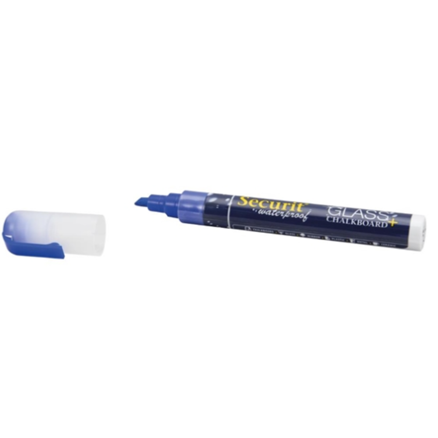 Waterproof krijtstift met 2-6mm penpunt | Glas + Krijtbord | Blauw | Vloeibaar krijt