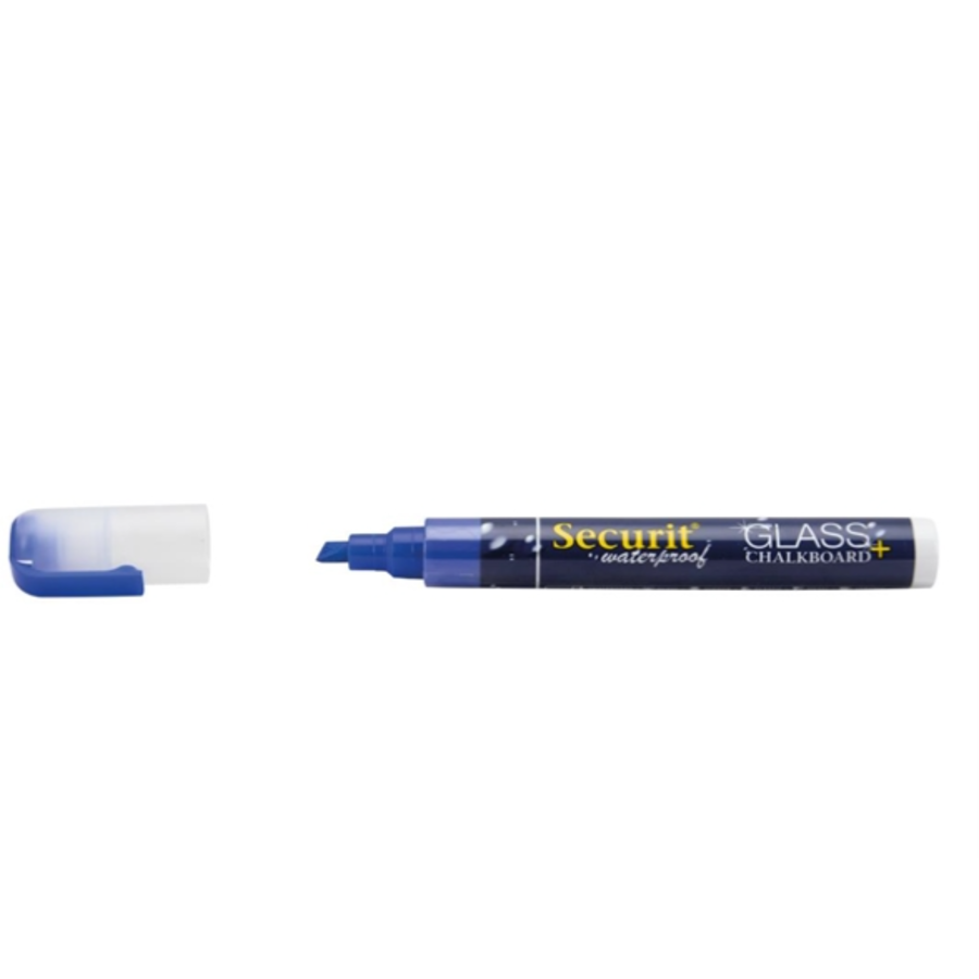 Waterproof chalk marker with 2-6mm nib | Glass + Chalkboard | Blue | Liquid chalk