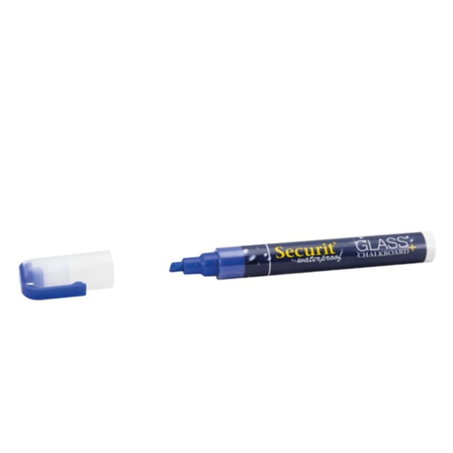 Waterproof krijtstift met 2-6mm penpunt | Glas + Krijtbord | Blauw | Vloeibaar krijt