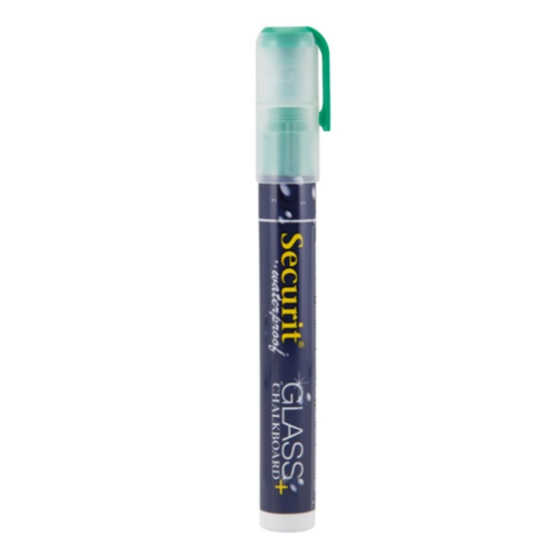  Securit Waterproof chalk marker with 2-6mm nib | Glass + Chalkboard | Green| Liquid chalk 