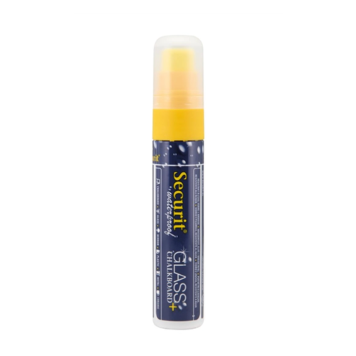  Securit Wasserfester Kreidemarker mit 7–15 mm Spitze | Glas + Tafel | Gelb | Flüssigkreide 