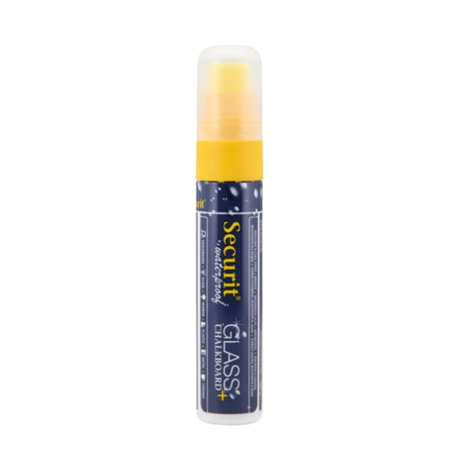 Waterproof chalk marker with 7-15mm nib | Glass + Chalkboard | Yellow | Liquid chalk