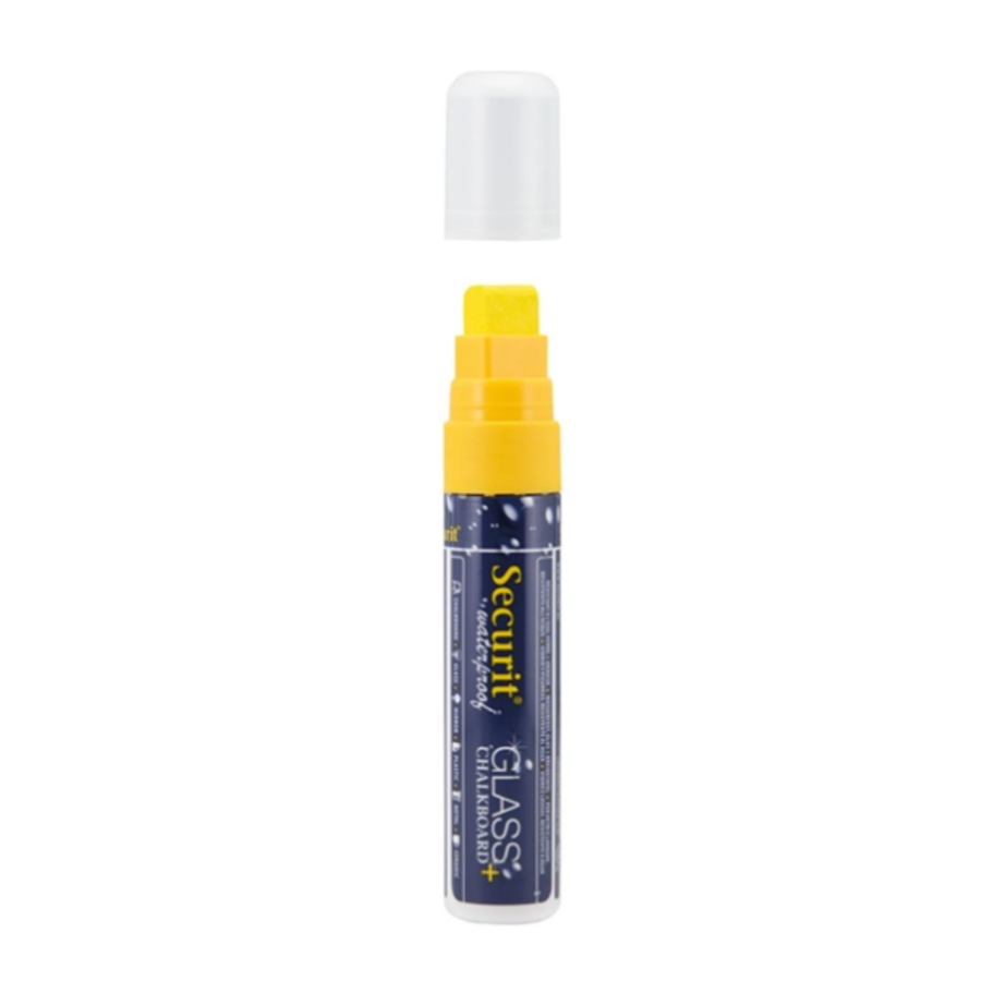 Waterproof chalk marker with 7-15mm nib | Glass + Chalkboard | Yellow | Liquid chalk