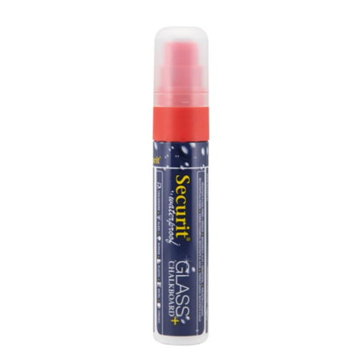  Securit Wasserfester Kreidemarker mit 7–15 mm Spitze | Glas + Tafel | Rot | Flüssigkreide 