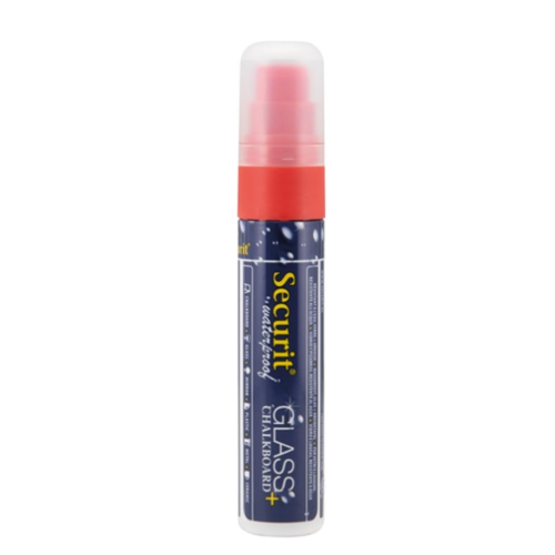  Securit Waterproof chalk marker with 7-15mm nib | Glass + Chalkboard | Red | Liquid chalk 