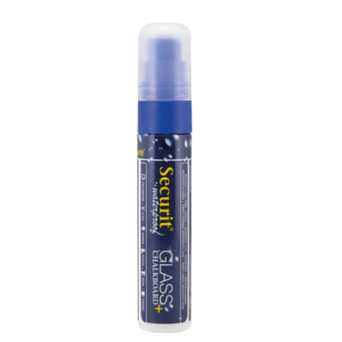  Securit Wasserfester Kreidemarker mit 7–15 mm Spitze | Glas + Tafel | Blau | Flüssigkreide 