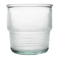 recycled glass ribbed stackable cups | 300 ml | (pack of 6)