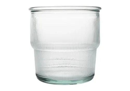  recycled glass ribbed stackable cups | 300 ml | (pack of 6) 