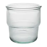 gerecycled glas geribbelde stapelbare bekers | 300 ml | (pak van 6)