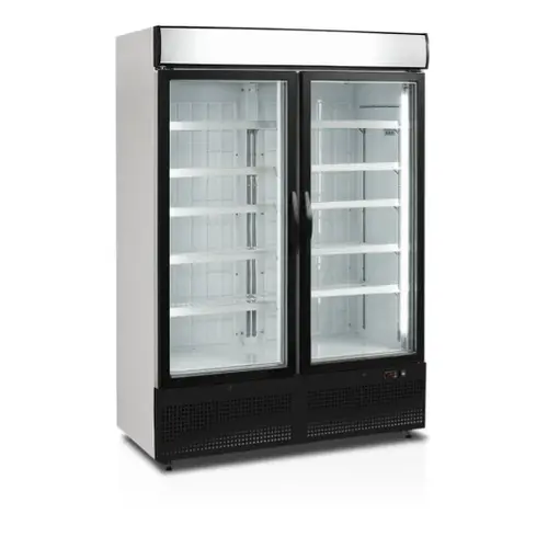  HorecaTraders NF5000G Display freezer with 2 doors | Black | 1250 x 570 x 1331mm 