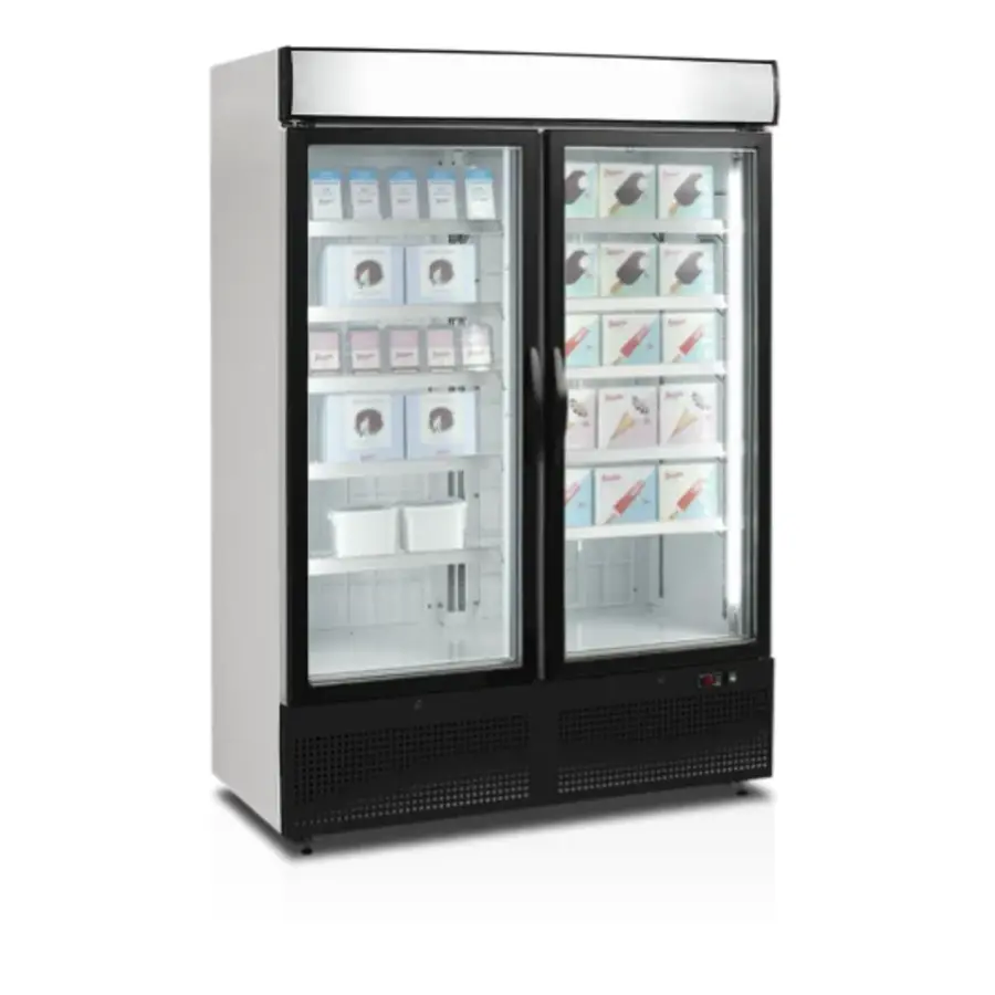 NF5000G Gefriervitrine mit 2 Türen | Schwarz | 1250 x 570 x 1331 mm