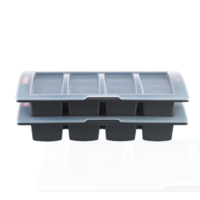 Dunkelgrauer Besteckkasten mit Deckel | 10 (H) x 32,5 (B) x 53 (T) cm