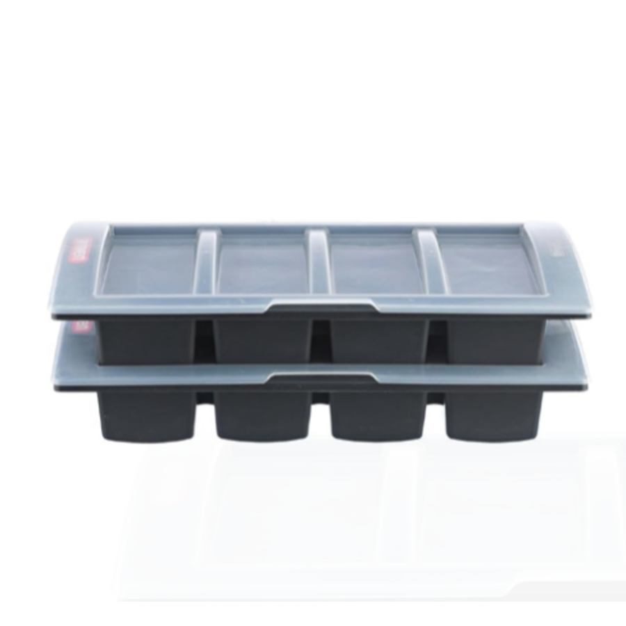 Dark gray cutlery tray with lid | 10(h)x32.5(w)x53(d)cm