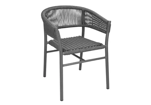  Bolero Bolero florence gray mix rope twist wicker chairs | (pack of 2) 