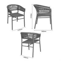 chaises en osier torsadé gris Florence | (paquet de 2)