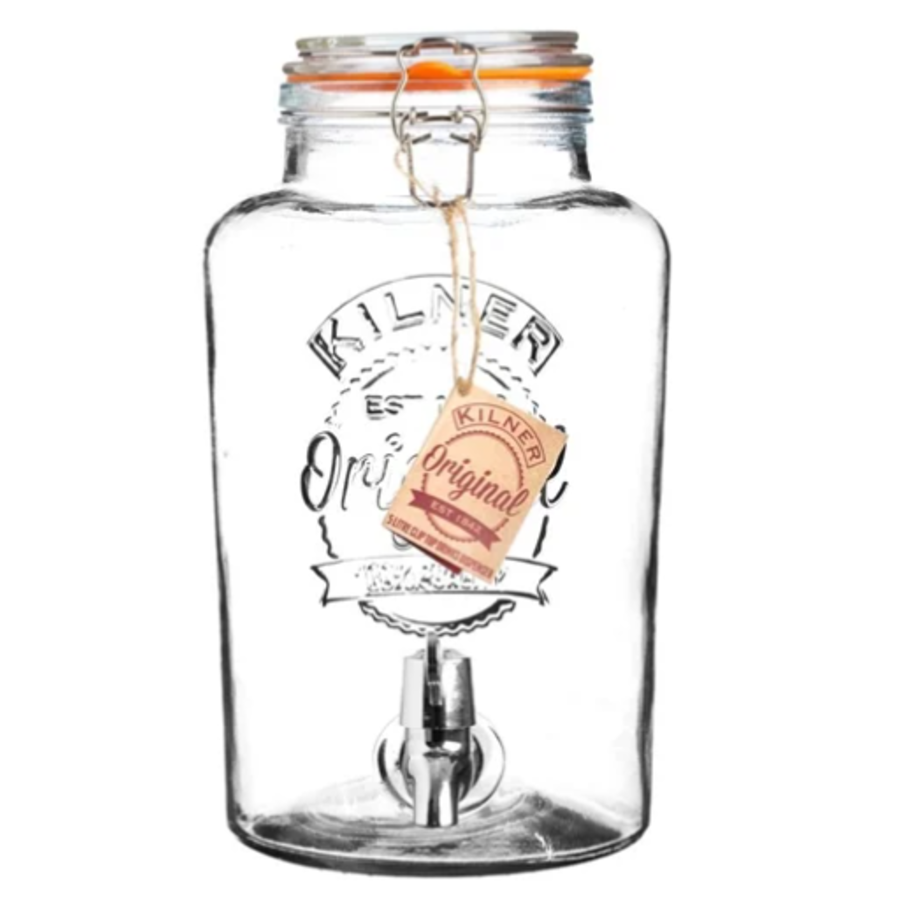 Getränkespender mit Clipverschluss | 5L | Glas | 31,5 (h) cm