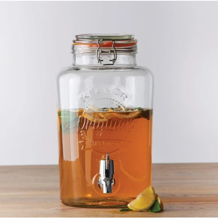 Getränkespender mit Clipverschluss | 5L | Glas | 31,5 (h) cm