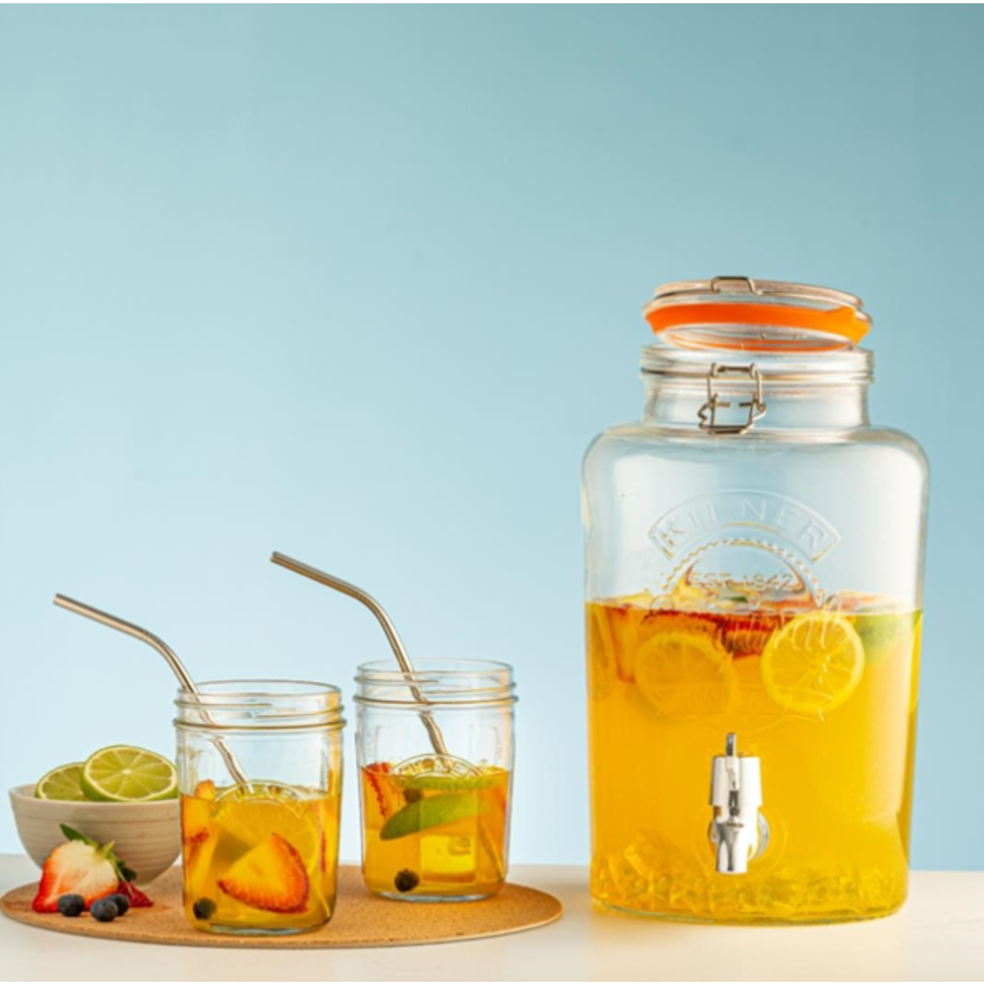 Getränkespender mit Clipverschluss | 5L | Glas | 31,5 (h) cm