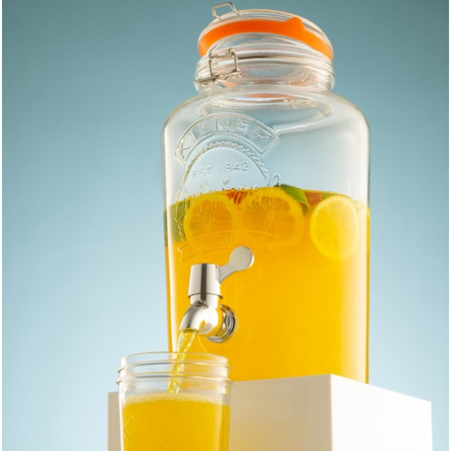 Getränkespender mit Clipverschluss | 5L | Glas | 31,5 (h) cm