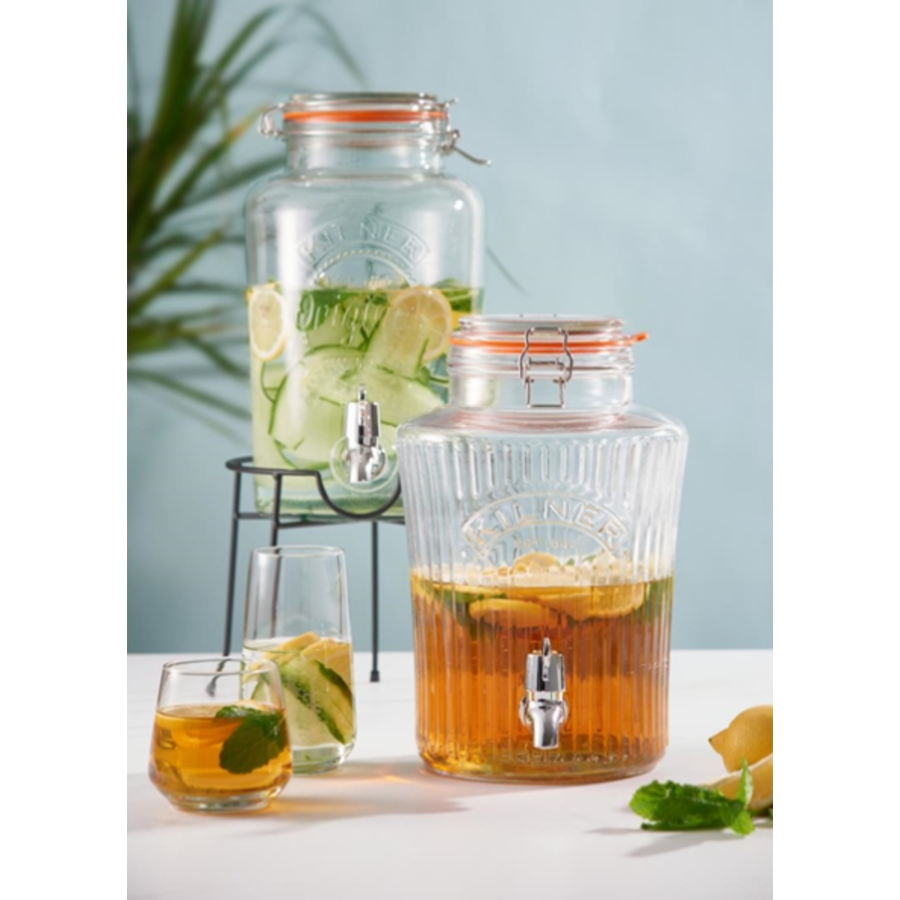 Getränkespender mit Clipverschluss | 5L | Glas | 31,5 (h) cm