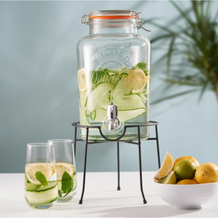 Distributeur de boissons à clip | 5L | Verre | 31,5(h)cm