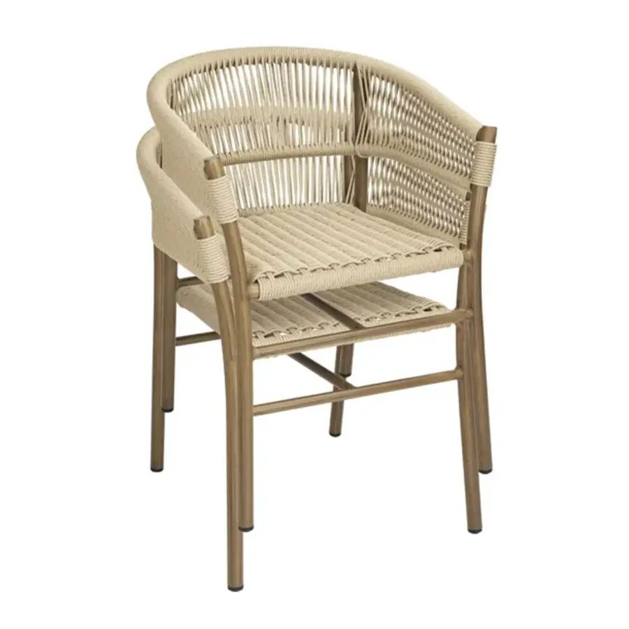 chaises en osier torsadé en corde naturelle Florence | (paquet de 2)