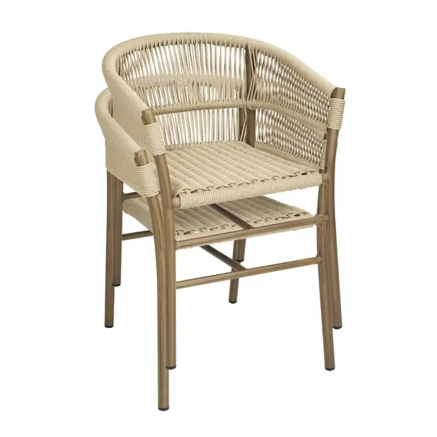 florence natural rope twist wicker chairs | (pack of 2)