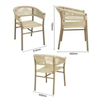 chaises en osier torsadé en corde naturelle Florence | (paquet de 2)
