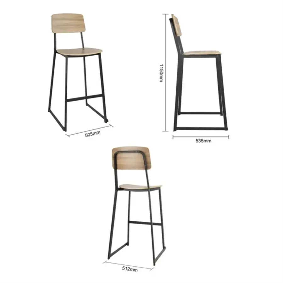 tabourets hauts | (2 pièces) | 1145(H)x610(L)x510(P)mm