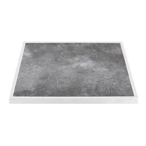  Bolero outdoor tempered glass table top | dark stone effect |White border | 700mm 