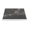 Bolero plateau de table en verre trempé | effet granit foncé | Bordure blanche | 700 mm