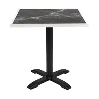 table top made of tempered glass | dark granite effect | White border | 700mm