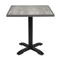 tafelblad van gehard glas met houtnerfeffect | Grijze rand | 700 mm