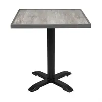 Tischplatte aus gehärtetem Glas mit Holzmaserungseffekt | Grauer Rand | 700 mm