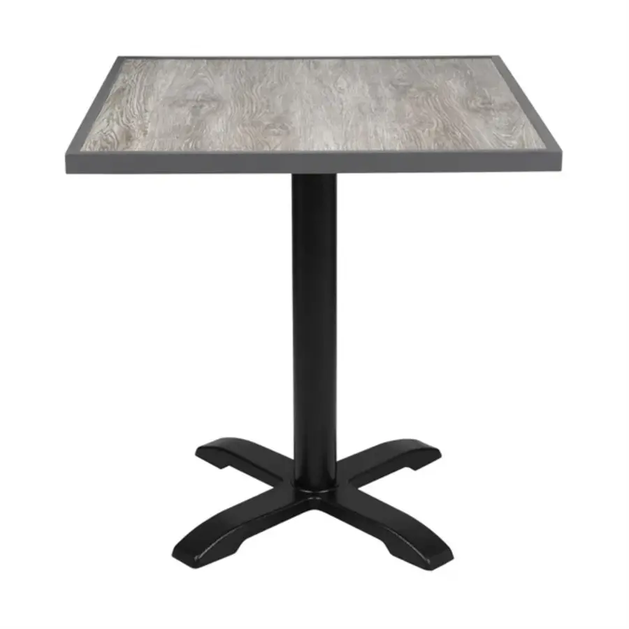 table top made of tempered glass with wood grain effect | Gray border | 700mm