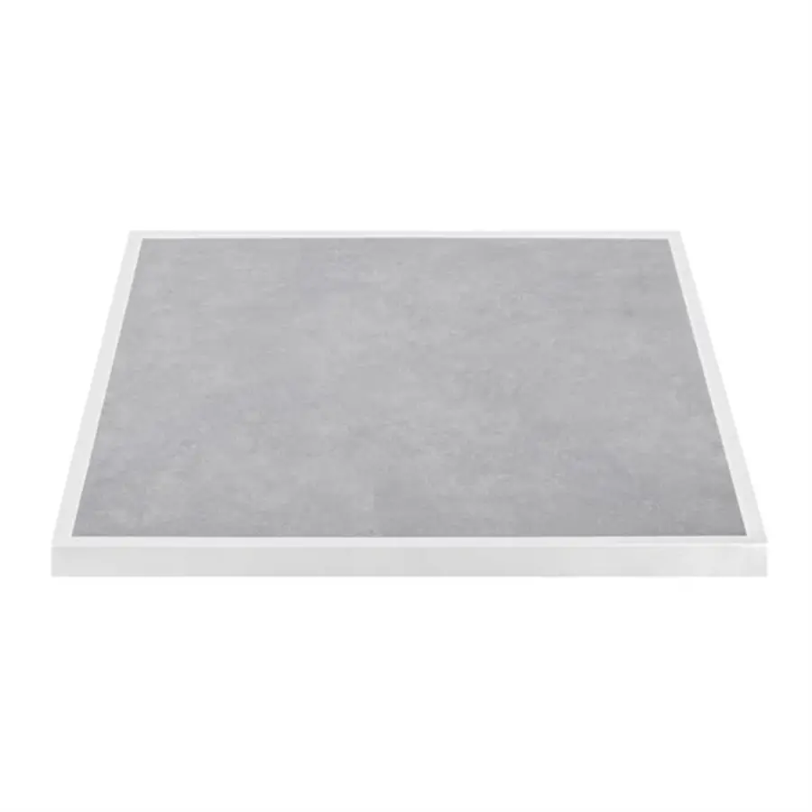 table top made of tempered glass with light gray stone effect | 700mm