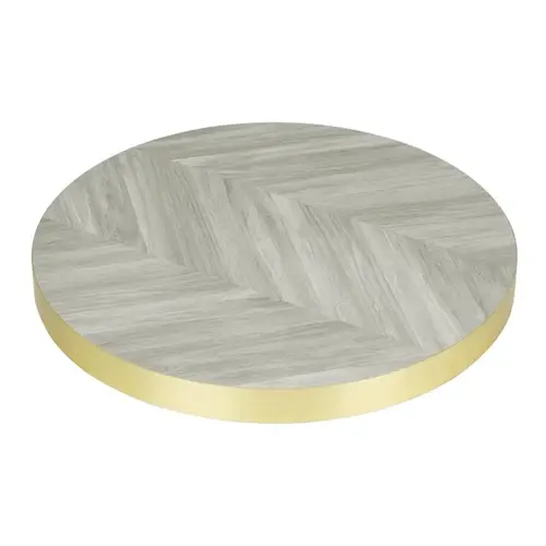  Bolero pre-drilled round table top chevron design | 600mm 